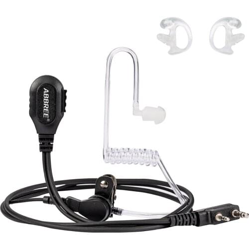 ABBREE 2-Pin Detachable Headset 3.5mm Air Acoustic Tube Earpiece Compatible with Baofeng UV5R UV-82 BF-888S Walkie Talkie