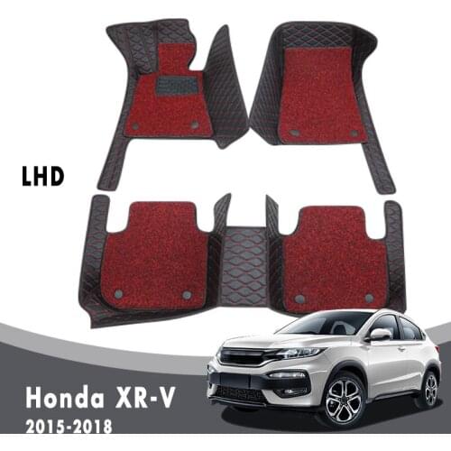 Car Floor Mats Carpets For Honda XR-V 2018 2017 2016 2015 Auto Luxury Double Layer Wire Loop Interior Accessories Leather Rugs
