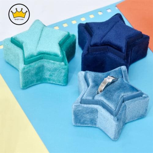 Velvet Jewelry Box Gift Box Container Wedding Star Ring Box Ring Case Earrings Holder For Jewelry Display Packaging