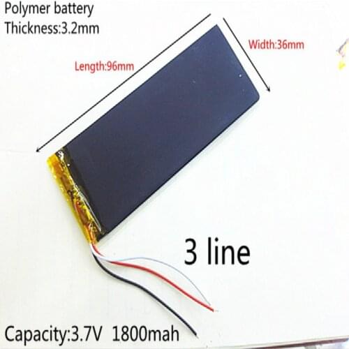 Free ship 3.8V XWD 323696P 1700MAH LI- ION POLYMER battery 3 cables 1800MAH for china clone I6 goophone 6s MTK andorid phone