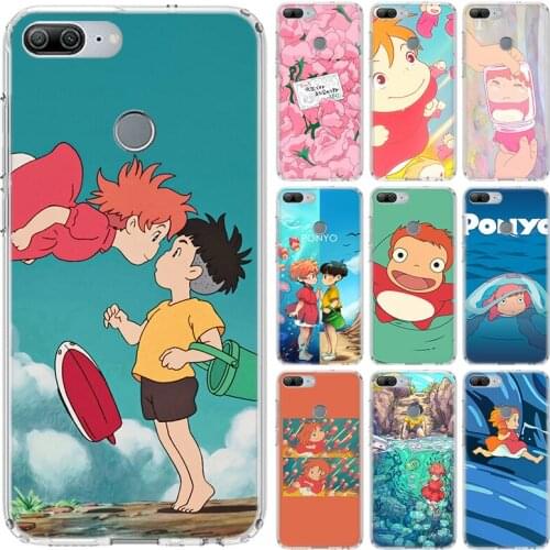 Cartoon Ponyo on the Cliff by the Sea Soft Phone Case For Huawei Honor 10 9 20 Lite Y5 Y6 Y7 Y9 8A 8X 8S 7A 7X 9X 10i 20i Pro Mo