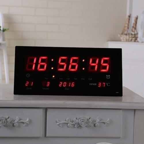 Ganxin Digital Wall Clock Large LED Time Calendar Temperature Desk Table Clocks LED Wall Watch Home Decor