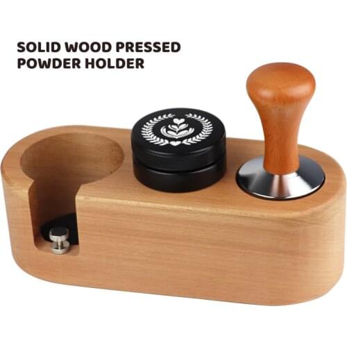 Coffee press holder Handle holder solid wood powder hammer cloth powderer 51/58MM powder presser 51mm coffee machine handle base