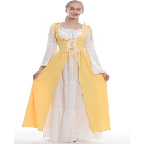 Hot Sale Medieval Renaissance Gown Robe Palace Princess Dress Woman Vintage Evening Gown Lace Long Sexy Party Halloween Costume