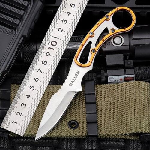 Mini Straight Knife Portable Nylon Knife Set Straight Knife High Hardness Stainless Steel Camping Knifes