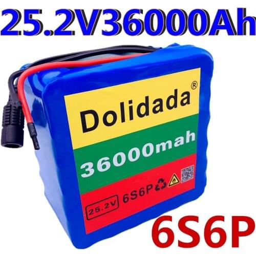 6S6P 24V 36Ah 25.2V 36000mah lithium battery pack batteries for electric motor bicycle ebike scooter wheelchair cropper with BMS