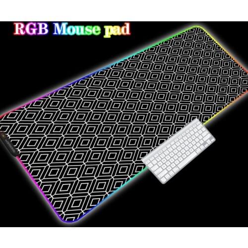 Xgz Black Multiple Small Lattice Mouse Pad RGB LED Luminous Pad Mini Speed Gamer Accessories Mouse Pad Desk Pad Xxl Extra Large