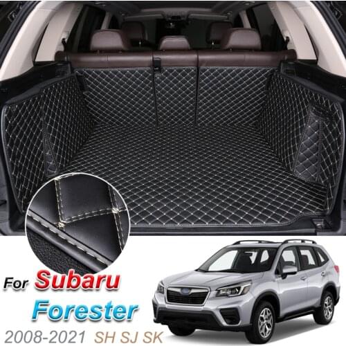 Custom Leather Car Trunk Mats For Subaru Forester 2008-2021 SH SJ SK Rear Trunk Floor Mat Tray Carpet Cargo Liner Accessories