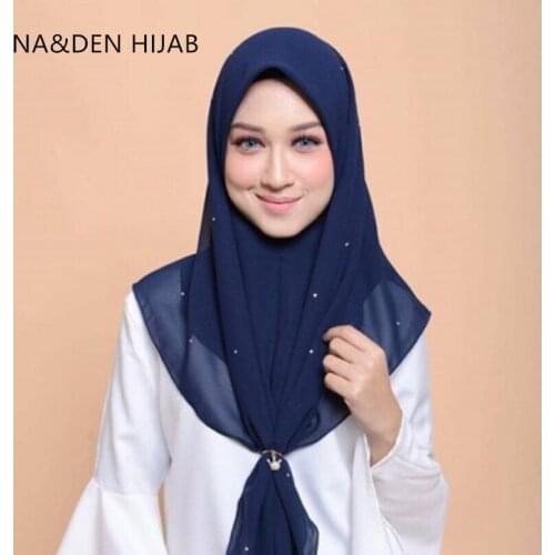 Square tudung Muslim headscarf New bandana Women popular muffler Solid scarves Hot rhinestone shawls Islamic hijab 10pcs\lot