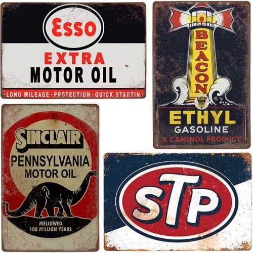 Metal Tin Signs Plaques Plates Gasoline Filling Station Vintage Decorative Garage Bar Pub Retro Art Poster Home Decor 20X30