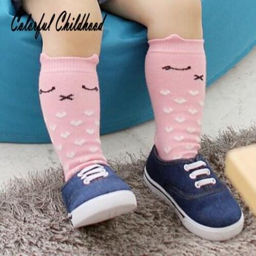 Cute baby girls socks Spring autumn cartoon pig/owl design knee high long socks anti-slip baby boy floor socks children 0-24m
