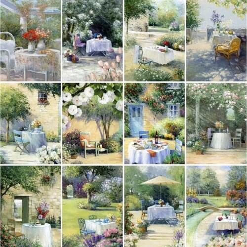 MomoArt 5D DIY Diamond Painting Garden Craft Kit Diamond Embroidery Landscape Diamond Mosaic Tree Home Decorations