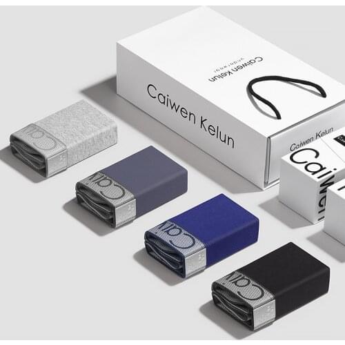 Mens Underwear Boxer Pure Cotton Youth Antibacterial Breathable Trend Personality Four-corner Shorts Head Bottom Pants Panties