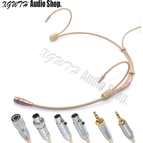 Dual Ear Head Wearing Headset Headworn Microphone for Shure Audio Technica AKG Sennheiser MiPro Wireless - Aviation Safety Plug