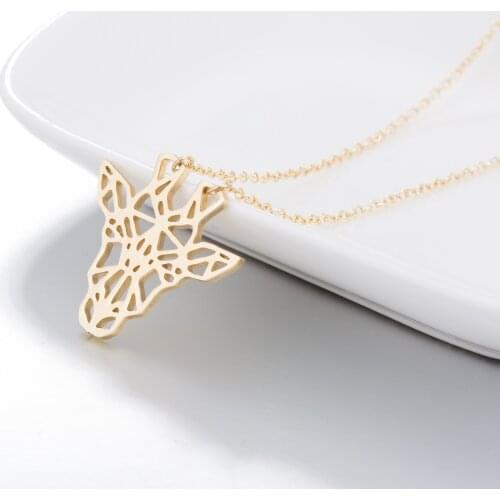 Daisies Cute Origami Giraffe Necklace Animal Geometric Necklaces & Pendants Choker Chocker Collares