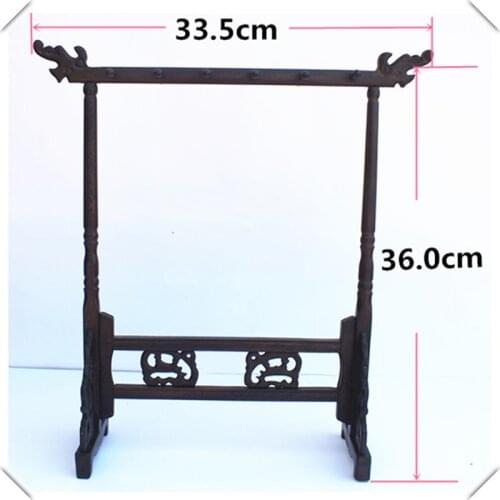 Traditional Chinese Brush Holder Calligraphy Pen Holder Stand 12 Hook Chicken-wing Wood Brush Stand Hanging Pen Holder