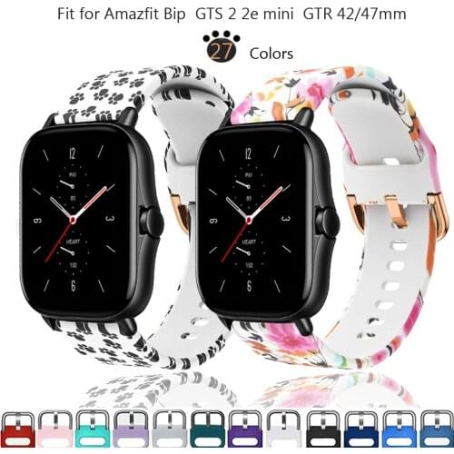 Silicone Strap for Amazfit Bip/GTS/GTS 2 2e/GTR 42mm 47mm 2 2e/GTR Stratos 2 Watchband 20/22mm Replacement Bracelets Wristbelts