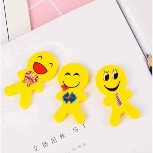 Cute smiley emoticon humanoid eraser student creative eraser*2PCS