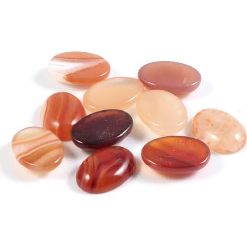 10pcs Oval Red Agate Decoration Flatback Cabochon Scrapbooking Charms For Jewelry Making Findings Accessories Diy