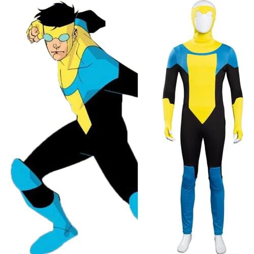 In Stock) Invincible-Mark Grayson Cosplay Costume Halloween Carnival Suit Jumpsuit For Adult Men Male