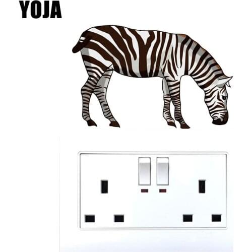 YOJA Cartoon Zebra PVC Wall Switch Sticker Living Room Bedroom Decals 8SS0901