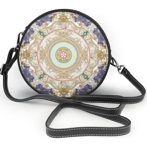 Women Round Shoulder Bags European Pattern Version of The Messenger Bag Handbag Wild Leather Strap Shoulder Bag Femal Purse