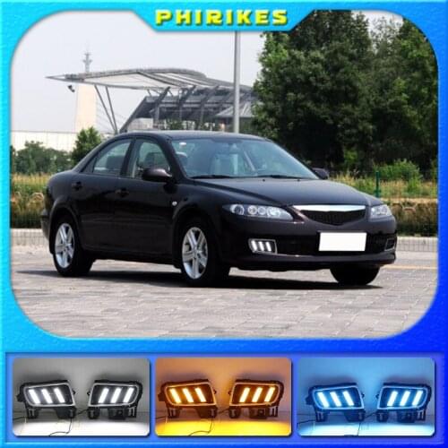 1Pair For Mazda 6 Mazda6 2006-2009 Front Car Flashing LED Daytime Light Running Light DRL Fog Lamp Daylight Driving Light