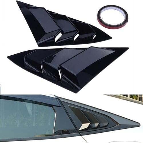 1 Pair Louvers Spoiler Panel Rear Side Window Vent 1/4 Quarter Side Window Louver Cover For 2016-18 Honda Civic Car Accessories
