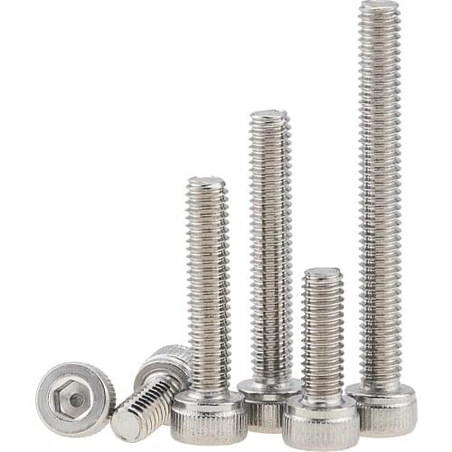 10PCS M3x5-50 6 8 10 20 30 40 Hexagon Hex Socket Cap Head Screw Stainless Steel Allen Bolt DIN912 Hex Screw M3*5 M3*16 M3*35