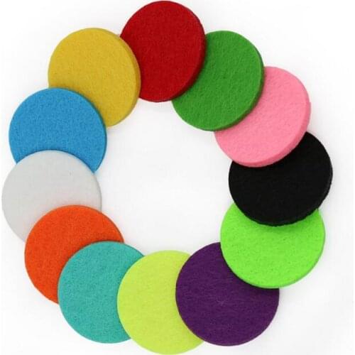 100pcs/lot Mix Colors Aromatherapy Felt Pads Dia. 22.5mm Fit for 30mm Oil Diffuser Car Locket Vent Clip