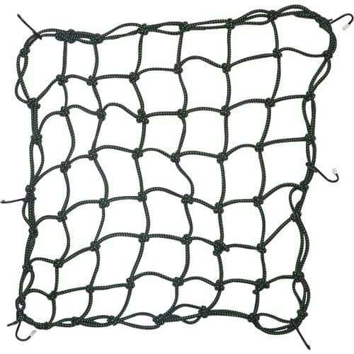 15.7''X 15.7''Motorcycle Cargo Net with 6 Hooks 49 Grids Motorcycle Cargo Net for Motorcycle Bicycle Luggage Basket Helmet