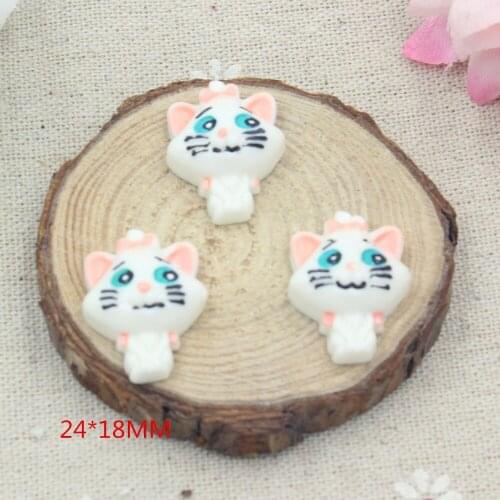 15pcs/lot mix colors resin cat in solid color for kids hair phonecase DIY resin cabochons accessories
