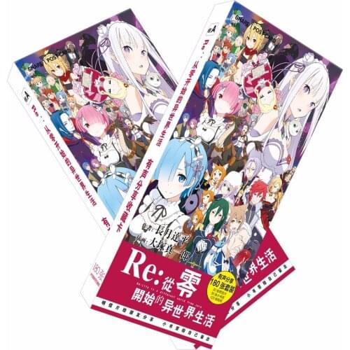 180pcs/Set Anime Re:Life in a different world from zero Postcard/Greeting Card/Message Card/Christmas and New Year gifts