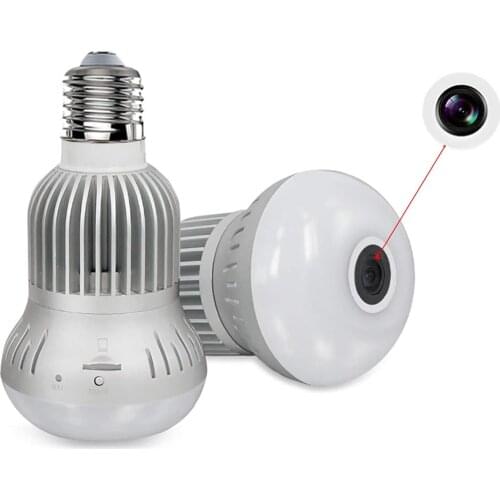 2020 New Wireless Bulb Lamp IP Camera,Light Panoramic FishEye Mini 2.0MP HD Home Security CCTV Camera 360 Degree IR Night Vision