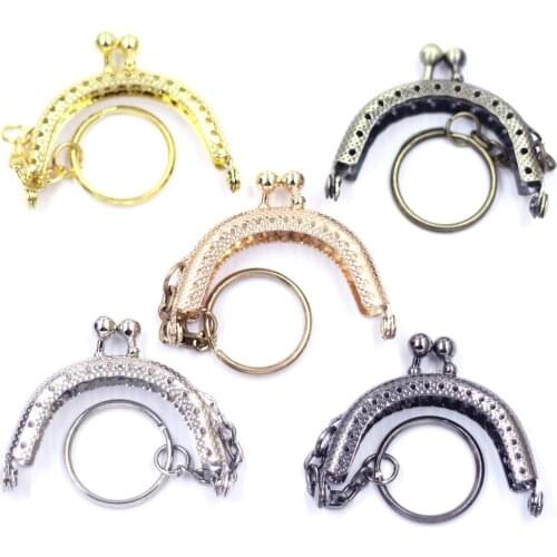 30Pcs Metal Arch Frame Kiss DIY Purse Bag Clasp Lock Key Ring Handle Making 5x4cm