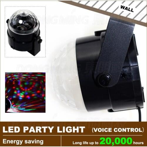 5pcs 3W Colorful RGB led stage light for DJ Disco KTV Party Wedding Show Club Lamp Voice activated Rotating Crystal Ball Light