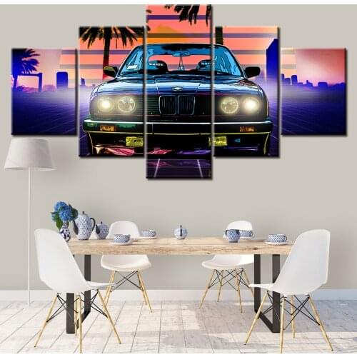 5d diy diamond painting Cool Pull the wind car paitning Rhinestones Diamond Embroidery full square round drill scenery 5pcs/set