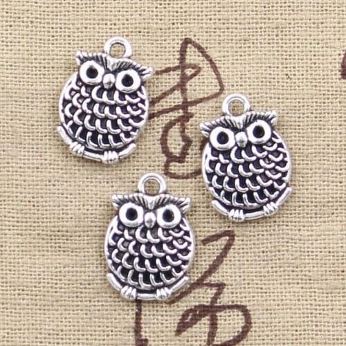 8pcs Charms Double Sided Lovely Owl 18x13mm Antique Making Pendant fit,Tibetan Bronze Gold Silver color,DIY Handmade Jewelry