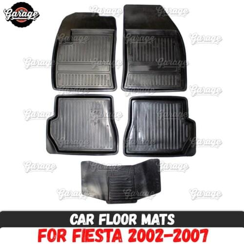 Car floor mats for case for Ford Fiesta 2002-2007 rubber 1 set / 4 pcs or 2 pcs accessories protect of carpet decoration