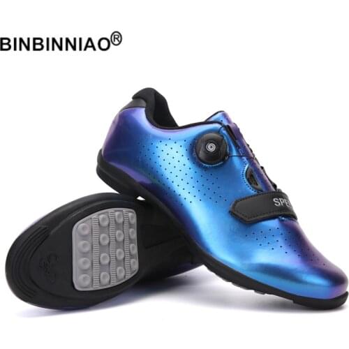 BINBINNIAO Professional Women men Cycling Shoes Rubber Hard Bottom MTB spd cleat Bicycle flat Road Mountain Bike shoes Sneakers