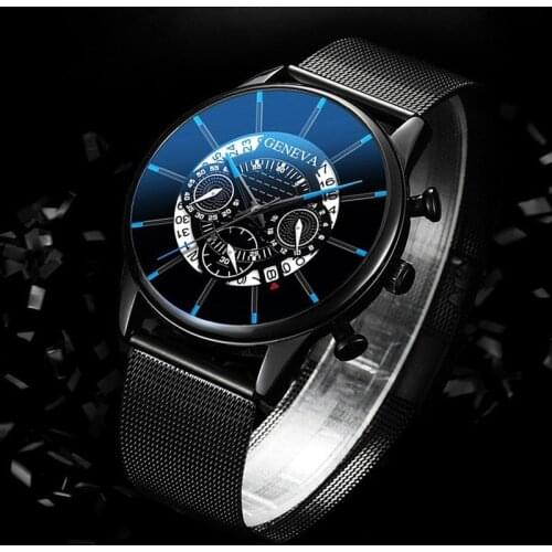 Reloj hombre mens watches top brand luxury Stainless Steel Calendar Quartz Wristwatch Sports Watch for Men Clock Geneva Clock