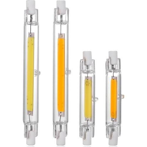 Dimmable R7S COB LED Lamp Bulb Glass Tube for Replace Halogen Light Spot Light 78mm 118mm AC 110V 220V Energy saving lighting