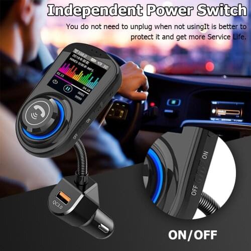 G45 Dual USB Charger FM Transmitter Hands-free Bluetooth MP3 Player 1.8 Inch HD Full-Color Screen Interface Display