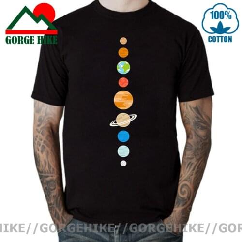 Nine Planets Mens T-Shirt Universe Solar System Men Tops Brand Short Sleeves O-Neck T Shirt men Planets Colour Vintage Tee Shirt