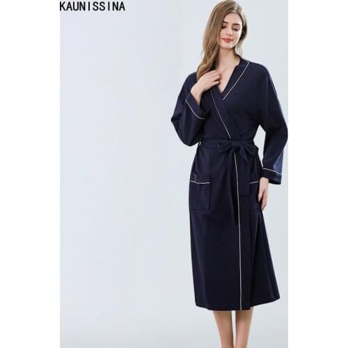 Couple Bathrobe Spring Summer Cotton Waffle Robe Plus Size European and American Absorbent Hotel Bathrobes Kimono Dressing Gown