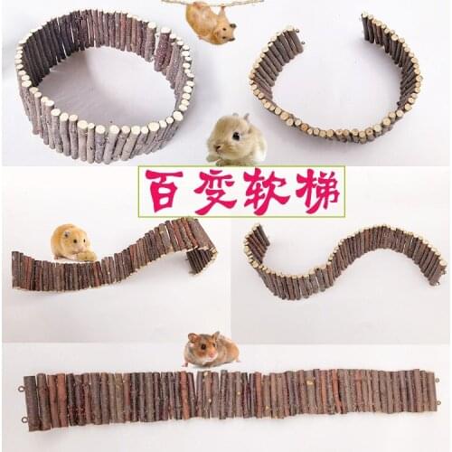 Hamster golden silk bear cat guinea pig flower branch hedgehog wooden soft ladder toy supplies flexible ladder package