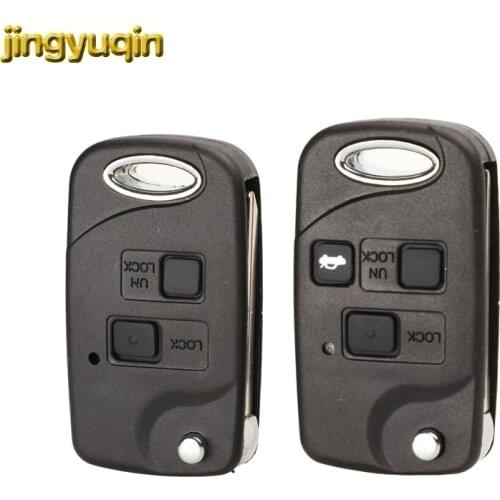 Jingyuqin Flip Remote Car Key Case Shell For Toyota Yaris Carina Corolla Avensis 2/3 Buttons Folding Key Fob TOY43/Toy47/Toy48