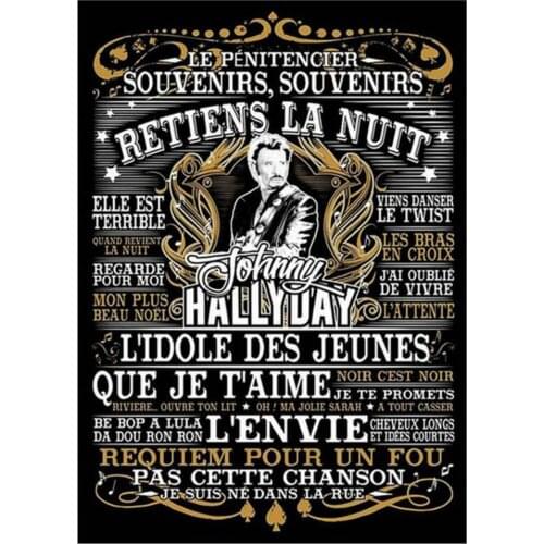 Johnny Hallyday Pre-Printed 11CT Cross-Stitch Embroidery Complete Kit DMC Threads Handicraft Handmade Sewing Craft Design