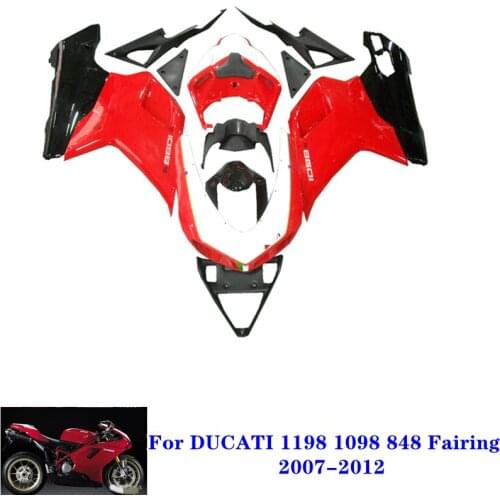 For Ducati 848 EVO 1098 1198 1098S 2007-2012 ABS Lnjection Fairing Kit Motorcycle Body Shell Kit 848 Evo1098 1198 1098S 07-12