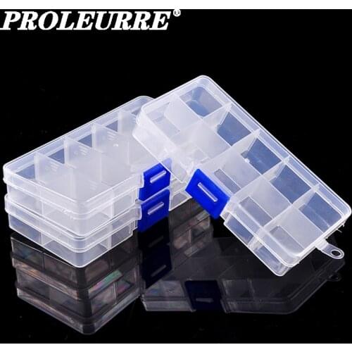 10 Compartment Transparent Fishing Pouch Storage Box Square Fishing Spoon Lure Box Hook Connector Accessory Tackle Box
